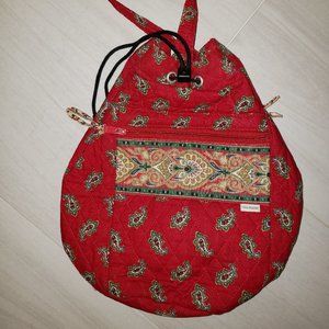 Vera Bradley Vintage Sling Backpack, Red Paisley, EUC